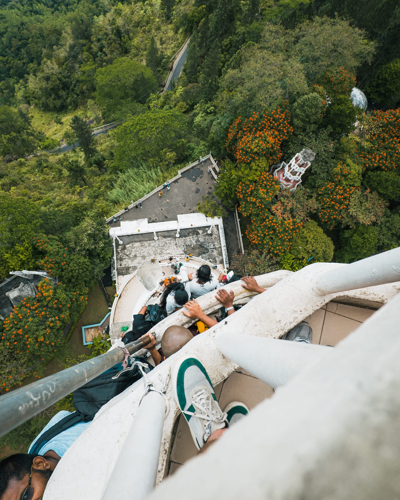 View looking down from top of Ambuluwawa, Sri Lanka