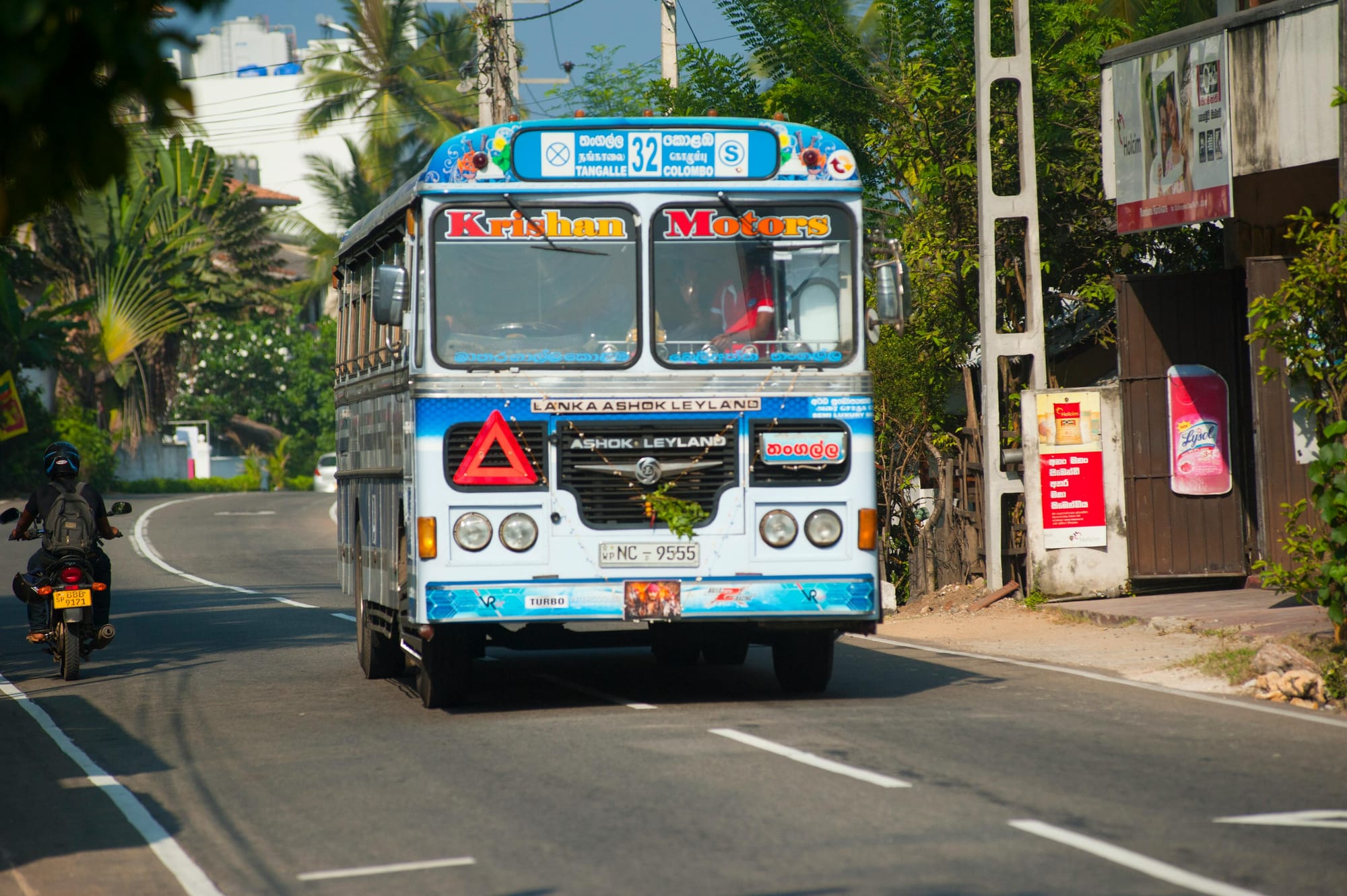 bus driving on road in sri lanka